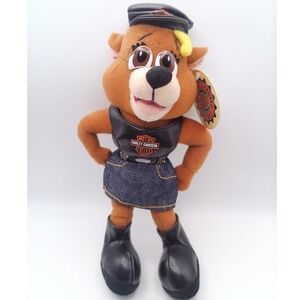 Harley-Davidson Play By Play Plush Bear Skirt Hat Boots 7" NWT